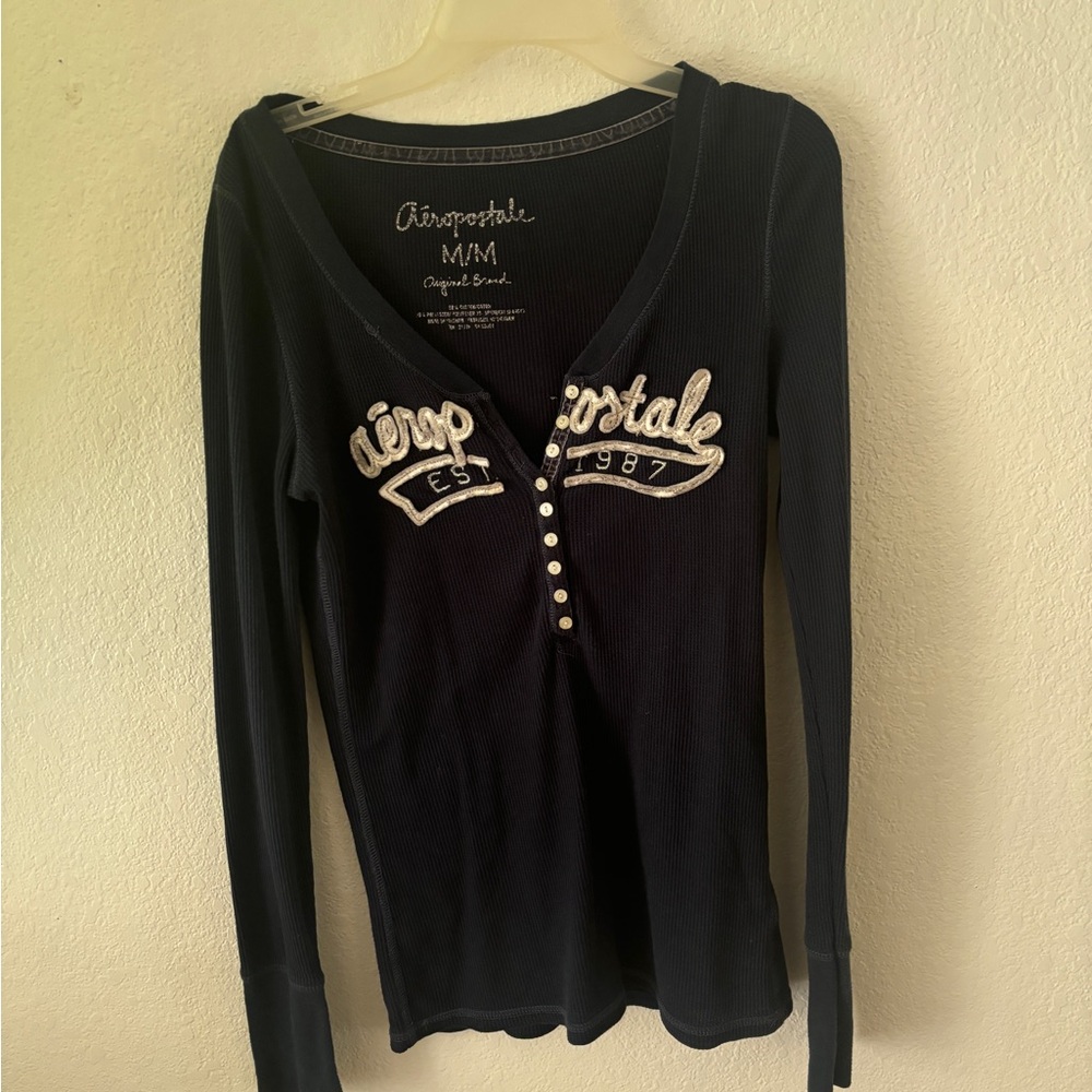 Aeropostale Women's Black Long Sleeve Top